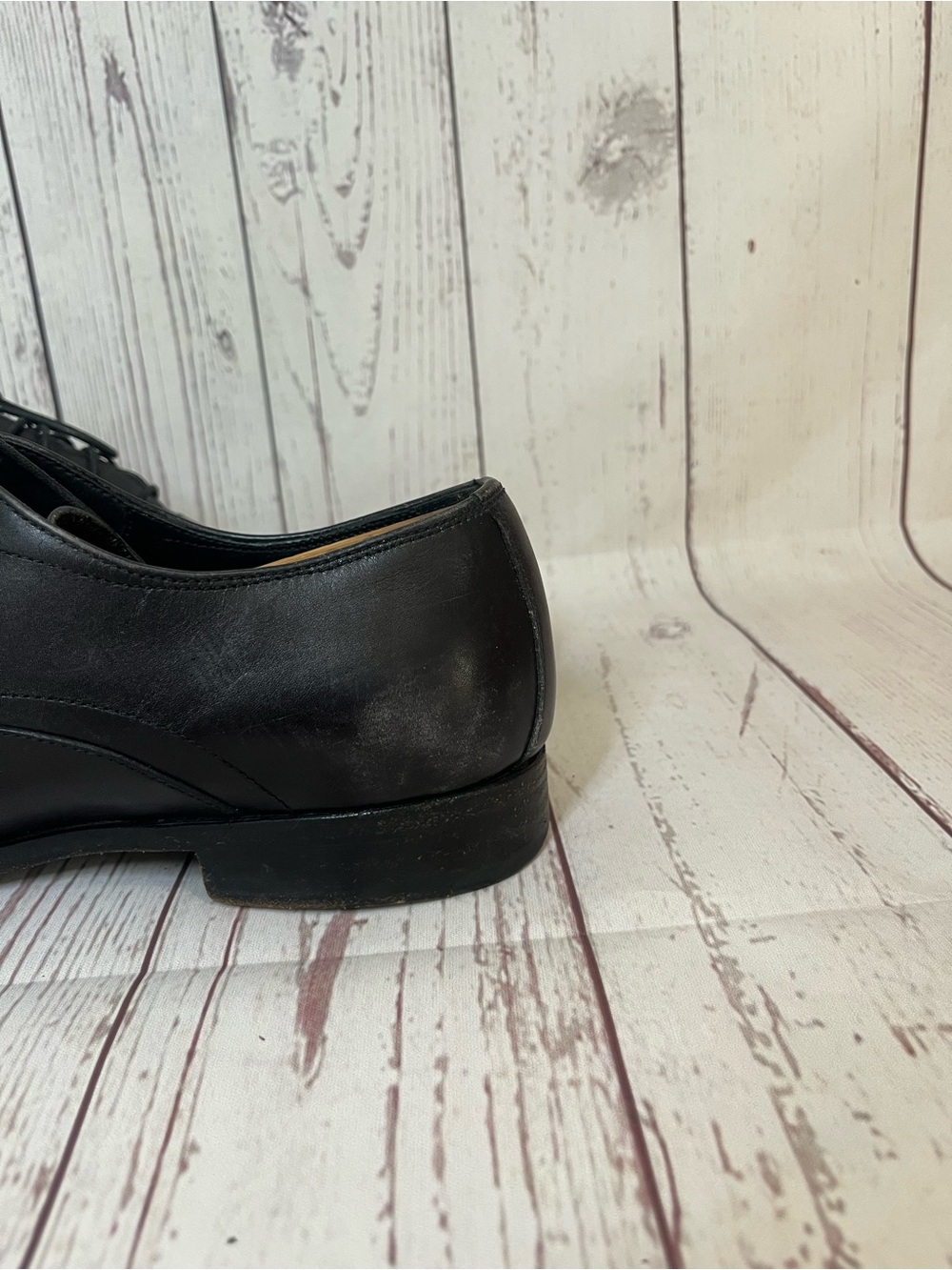 Men's Prada Size 8 Black Leather Dress Shoes Cap-Toe Oxford - Picture 15 of 16
